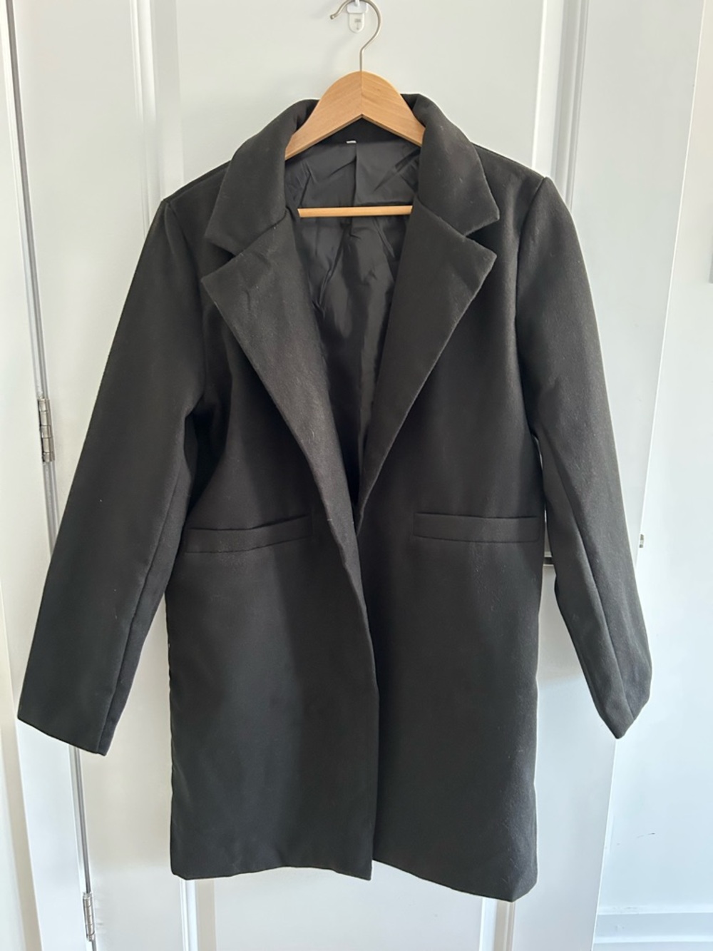 Classic Black Women's Long Coat - Brand Unspecified